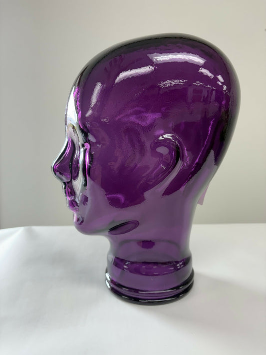 MAGENTA GLASS MANNEQUIN HEADLIFE SIZE
