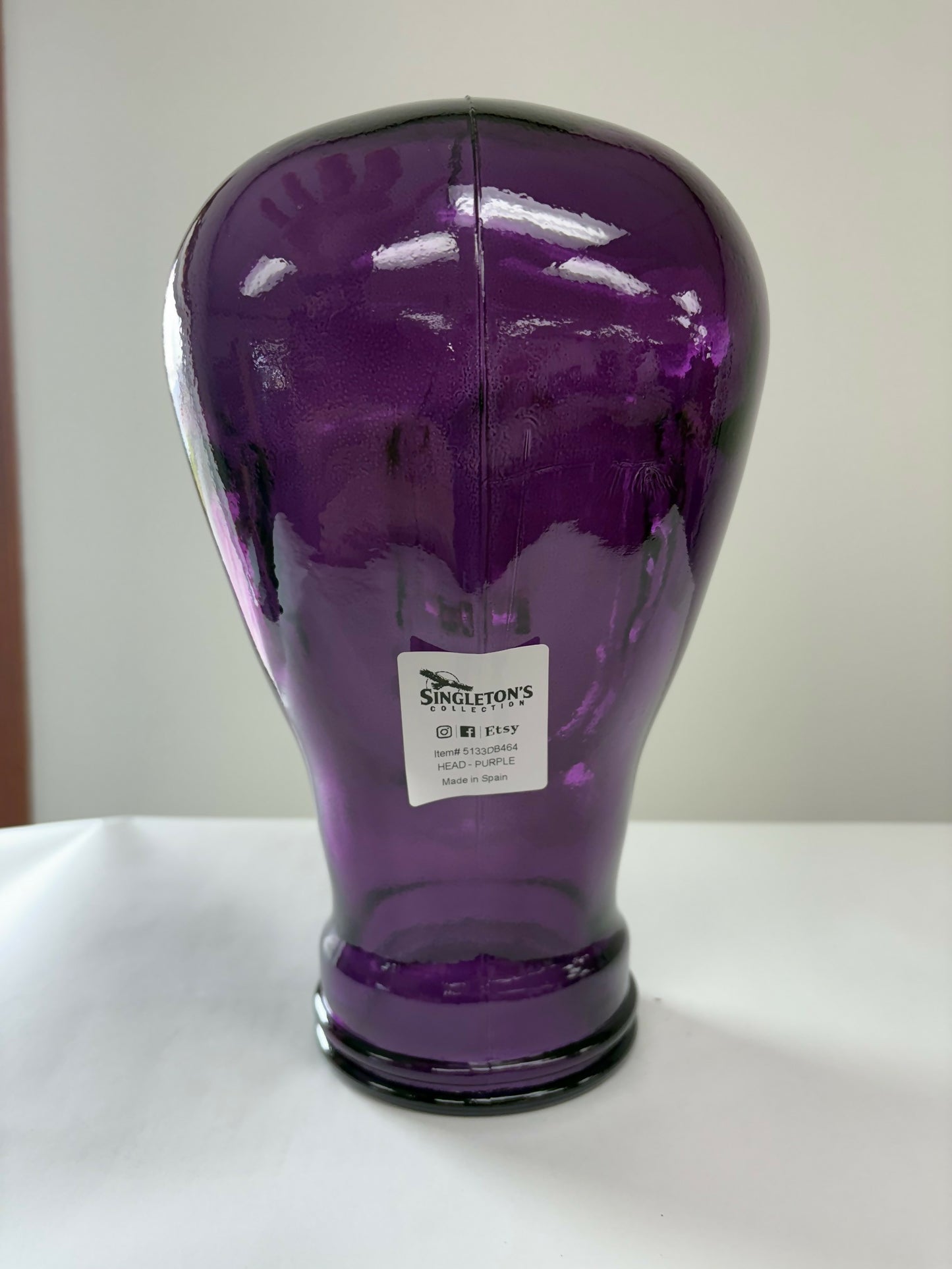 PURPLE GLASS MANNEQUIN HEADLIFE SIZE